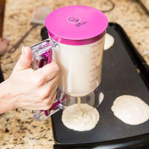 Pancake Batter Dispenser - Kitchen Must Have Tool for Perfect Pancakes, Cupcake, Waffle, Muffin Mix, Crepe & Cake - Easy Pour Baking Supplies for Grid Pancake Batter Dispenser - Kitchen Must Have Tool for Perfect Pancakes, Cupcake, Waffle, Muffin Mix, Crepe & Cake - Easy Pour Baking Supplies for Grid